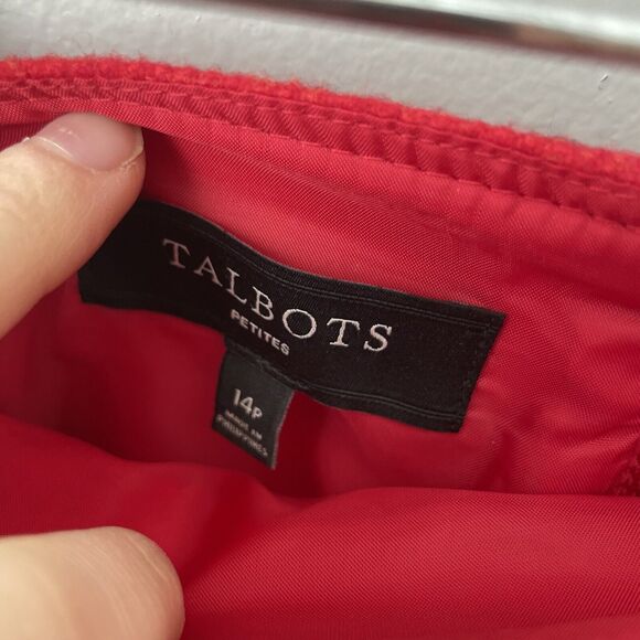 Talbots Wool Blend Red Womens Skirt Size 14 Petite Academia Career - Picture 2 of 8